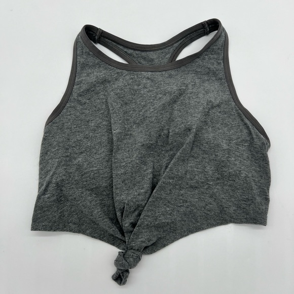 Aerie Chill.  Play.  Move.  Gray Side Knot Tank Top - Picture 1 of 3
